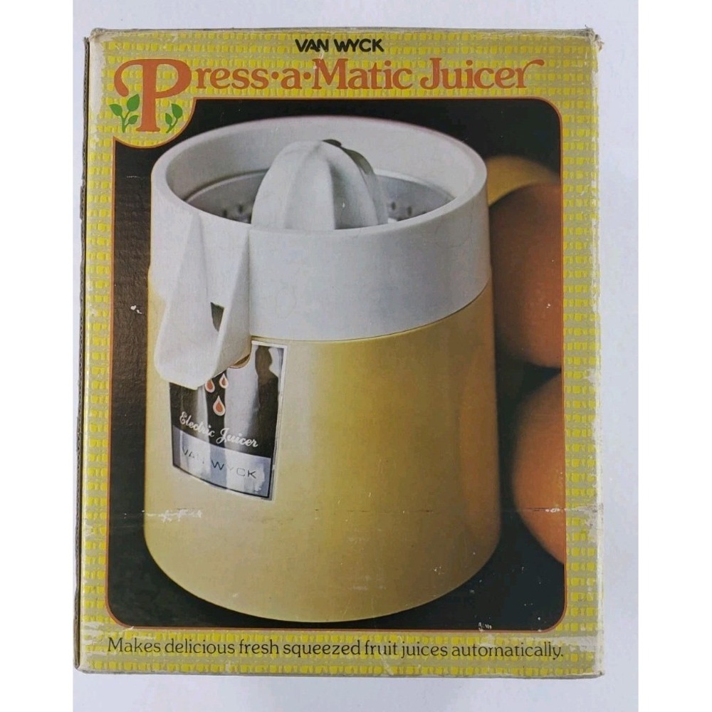 Vintage Van Wyck Press-A-Matic Electric Juicer Retro Kitchen White - Picture 2 of 15